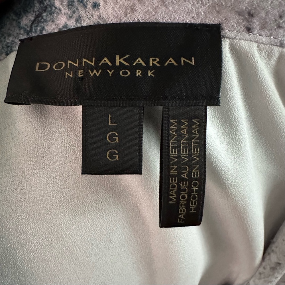 Donna Karan New York Abstract Print Surplice Blouse Lined Size L - Picture 5 of 9